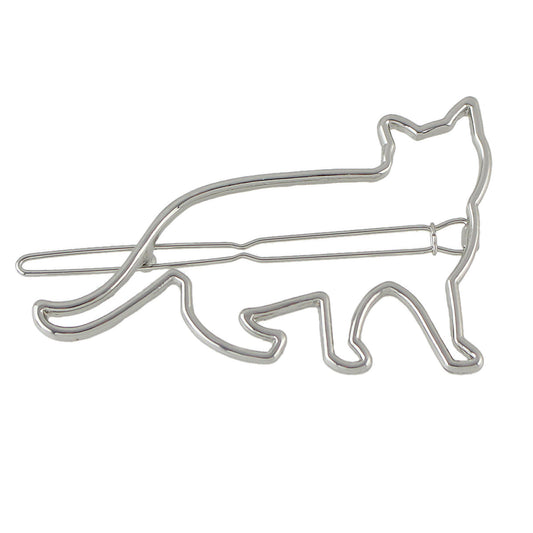 Hair Accessories Minimalist Gold Silver Metal Cat Hairgrips Hair Clips Hairpin-1