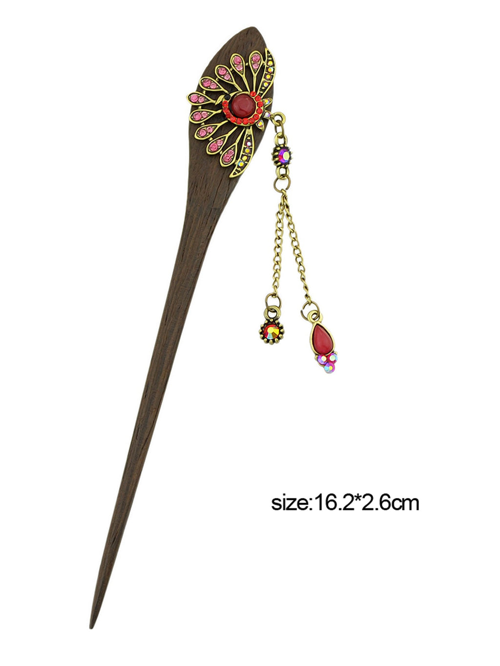 Traditional Style Colorful Rhinestone Peacock Hair Sticks Women Hair Accessories-2