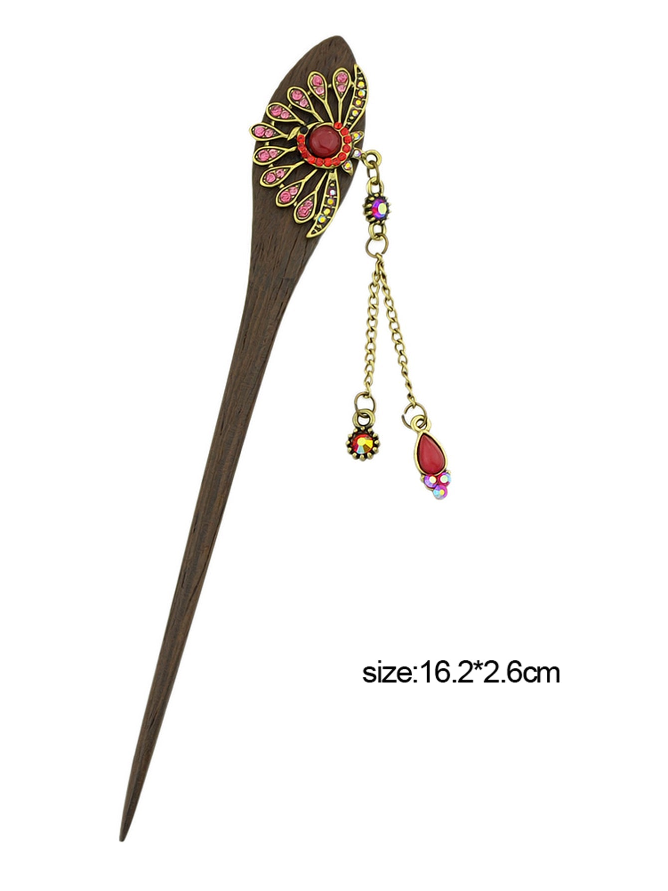 Traditional Style Colorful Rhinestone Peacock Hair Sticks Women Hair Accessories-2