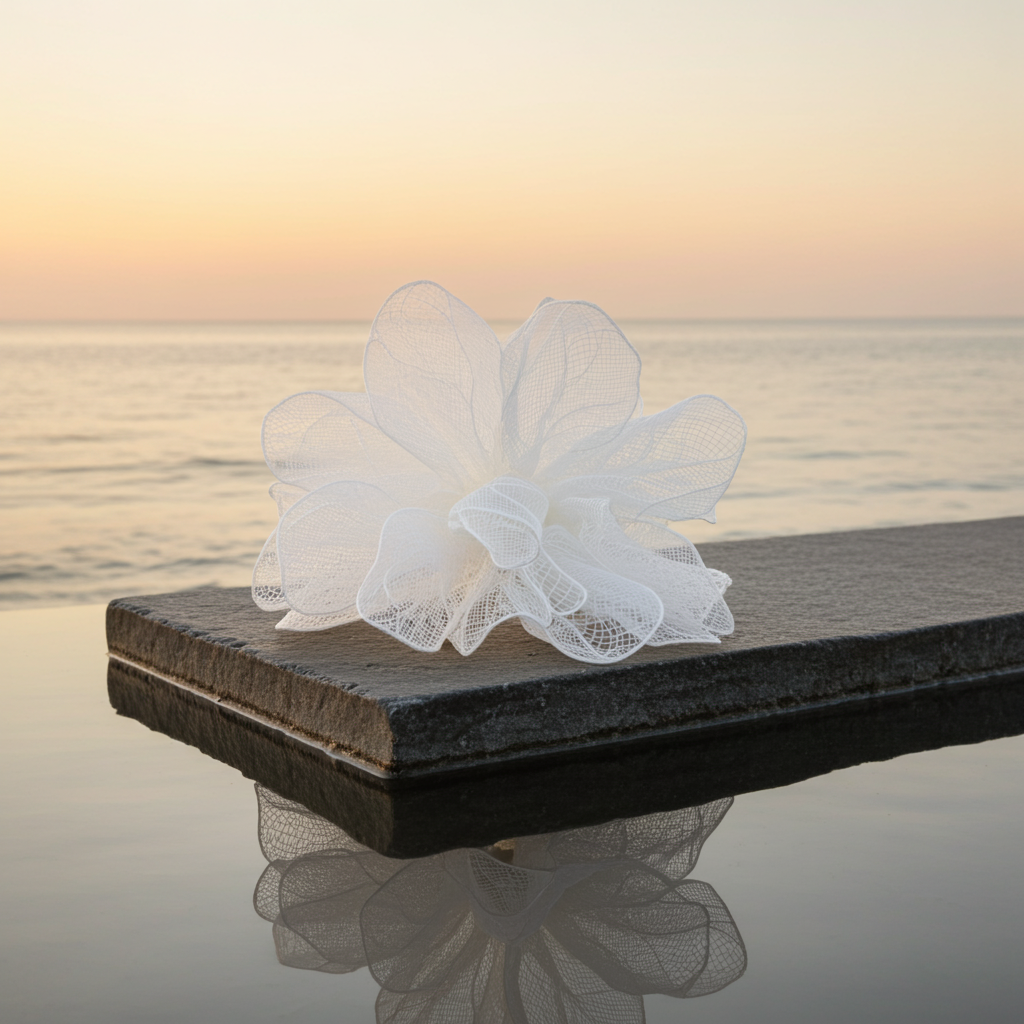 Pince à cheveux en dentelle avec fleur