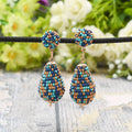 Colorful Beaded Earrings,Hoop Dangle Earrings, Bohemia Drops Earrings, Tassel Earrings FER1023-2