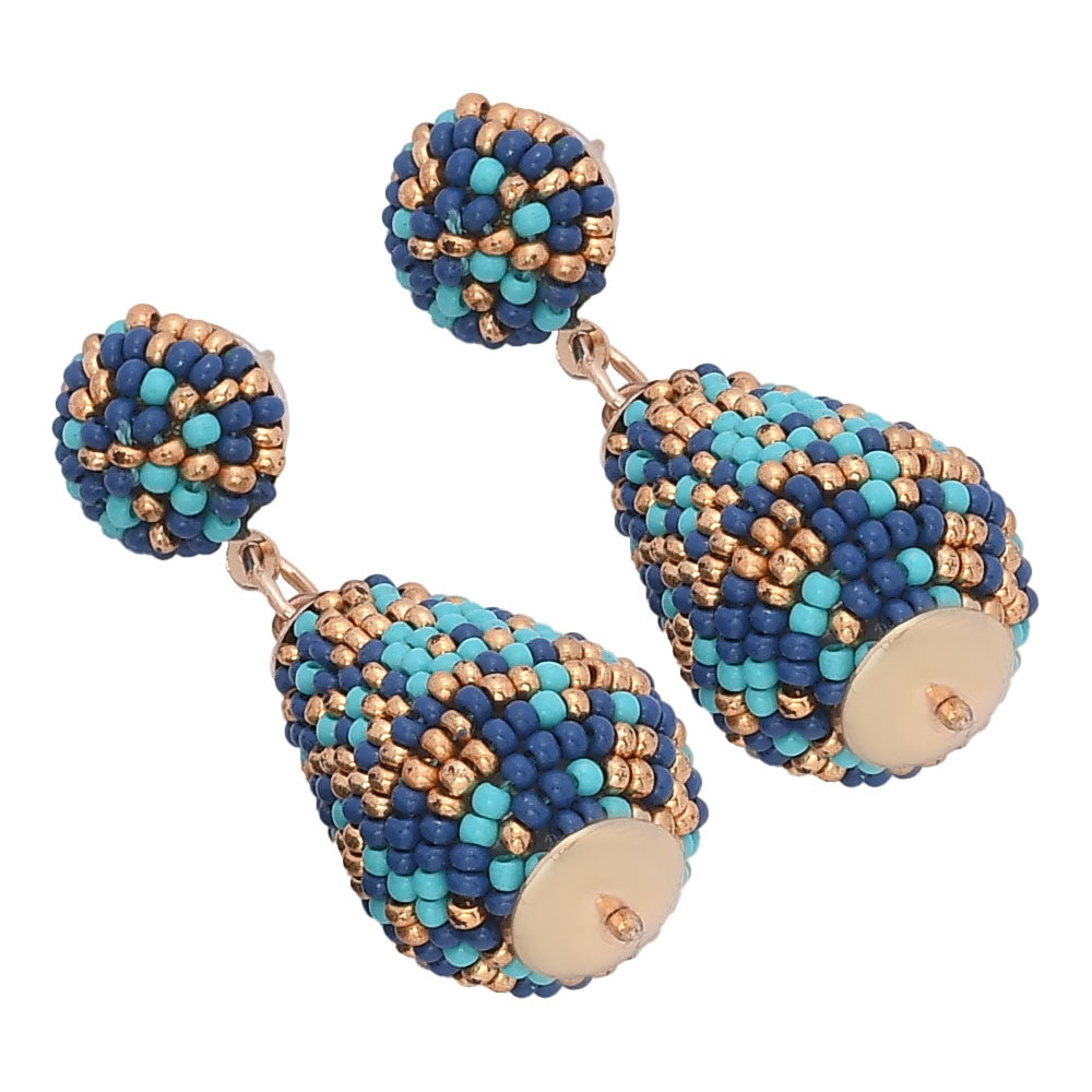 Colorful Beaded Earrings,Hoop Dangle Earrings, Bohemia Drops Earrings, Tassel Earrings FER1023-3