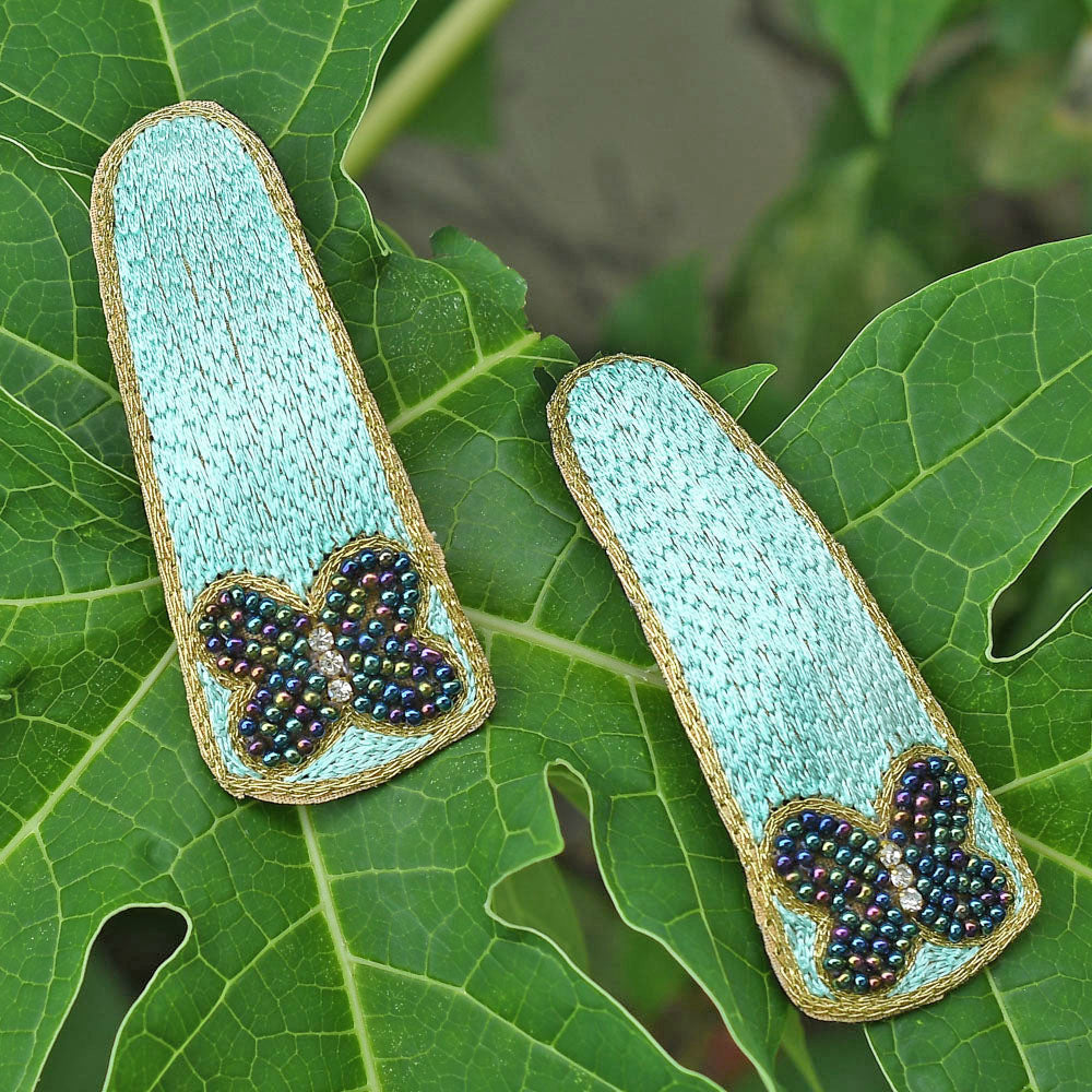 Colorful Beaded Hair Clip, Jewelry,Beaded Barrette,Indigenous Hair Clip ,Tribal Barrette,Beaded Hair Bow FHC1001-2