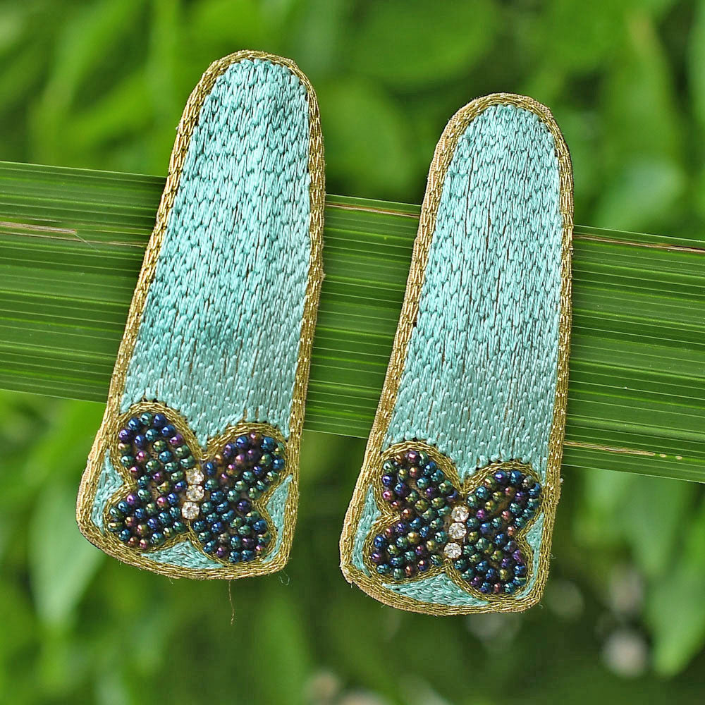 Colorful Beaded Hair Clip, Jewelry,Beaded Barrette,Indigenous Hair Clip ,Tribal Barrette,Beaded Hair Bow FHC1001-4