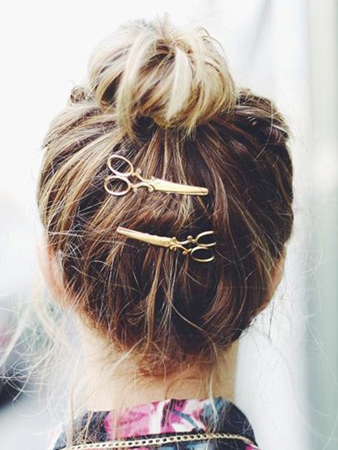 Gold Artisan Shear Hair Pin
